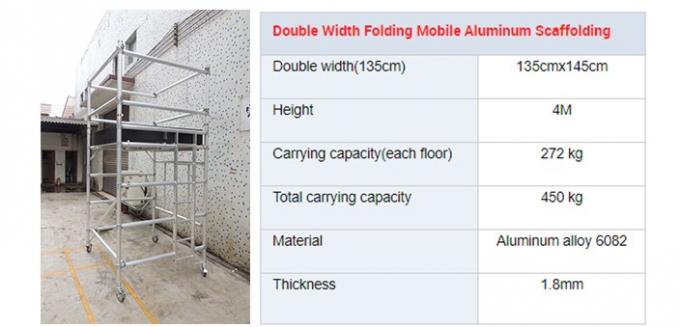 Mobile Aluminium Scaffold Tower Folding Scaffolding Tower With 4M ...