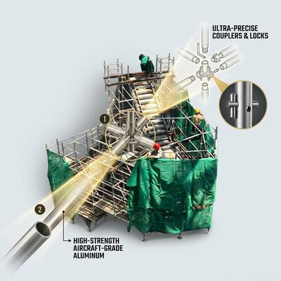 quality Folding Compact Aluminium Scaffold Tower Fold-Down Design Space-Saving Storage Quick Deploy Mobile Work Platform factory