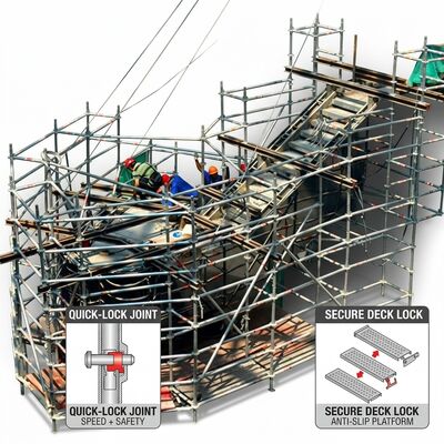 Good price Multi-Level Triple Platform Aluminium Scaffold Tower Three Independent Working Decks for Simultaneous Crew Access online