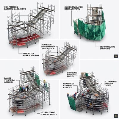 Good price Event Stage Rigging Aluminium Scaffold Tower Matte Black Non-Reflective T-Slot Channels Cable Management for online